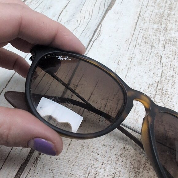 Ray-Ban RB4171 Erika Classic Sunglasses Dark Rubber Tortoise Frame - Picture 3 of 6